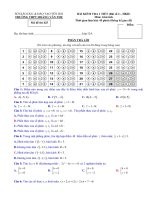 Bộ đề kiểm tra 1 tiết HK2 lớp 12 môn Toán - THPT Hoàng Văn Thụ (có đáp án)