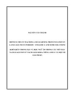 skkn difficulties in teaching and learning pronunciation in language focus periods – english 11 and some solutions 