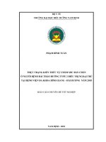 Thực trạng kiến thức tự chăm sóc bàn chân ở người bệnh đái tháo đường type 2 điều trị ngoại trú tại bệnh viện đa khoa bình giang hải dương năm 2018 