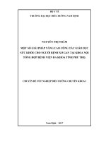 Một số giải pháp nâng cao công tác giáo dục sức khỏe cho người bệnh xơ gan tại khoa nội tổng hợp bệnh viện đa khoa tỉnh phú thọ 