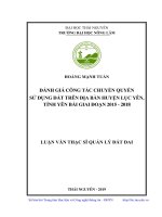 Đánh giá công tác chuyển quyền sử dụng đất trên địa bàn huyện lục yên tỉnh yên bái giai đoạn 2015 2018 