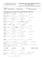 Đề thi học kì 2 môn tiếng Nhật lớp 8, trường THCS Nguyễn Chi Phương, Sở GD&ĐT Thừa Thiên Huế 2018-2019 - Học Toàn Tập