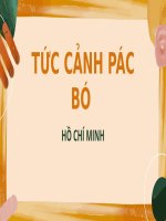 Ngữ văn 8 - TỨC CẢNH PÁC BÓ (Hồ Chí Minh)