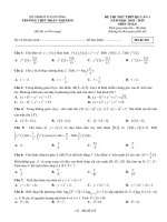 Đề thi thử THPT Quốc Gia 2019 Toán học Đoàn Thượng, Hải dương lần 1 mã đề 435 - Học Toàn Tập