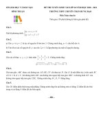 Đề thi vào lớp 10 chuyên Toán và lời giải chi tiết THPT chuyên Trần Hưng Đạo - Bình Thuận năm 2021