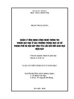Quản lý ứng dụng công nghệ thông tin trong dạy học ở các trường trung học cơ sở thành phố hà nội đáp ứng yêu cầu đổi mới giáo dục hiện nay 