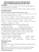 Đề cương kiểm tra học kì I môn hóa học 9 năm học 2016 -2017