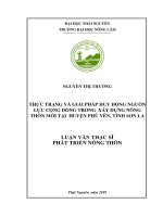 Thực trạng và giải pháp huy động nguồn lực cộng đồng trong xây dựng nông thôn mới tại huyện phù yên tỉnh sơn la 