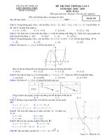 Đề thi Đề thi thử THPT quốc gia môn Toán học liên trường TP Vinh, Nghệ An lần 1 mã đề 101 - Học Toàn Tập