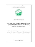 Giải pháp nâng cao hiệu quả sản xuất chè cho hộ nông dân trên địa bàn phía tây thành phố thái nguyên