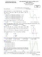 Đề thi Khảo sát chất lượng Toán học 2019 Trường Đồng Đậu, Vĩnh Phúc lần 1 mã đề 001 - Học Toàn Tập