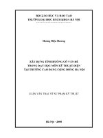 Xây dựng tình huống có vấn đề trong dạy học môn Kỹ thuật Điện tại Trường Cao đẳng Cộng Đồng Hà Nội