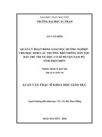 Quản lý hoạt động giáo dục hướng nghiệp cho học sinh các trường phổ thông dân tộc bán trú trung học cơ sở huyện nậm pồ tỉnh điện biên 