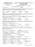 Đề thi KSCL lớp 12 Tiếng Anh Nguyễn Viết Xuân, Vĩnh Phúc 2019 lần 3 - Mã đề 106 - Học Toàn Tập