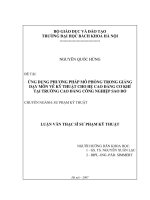 Ứng dụng phương pháp mô phỏng trong giảng dạy môn Vẽ kỹ thuật cho hệ cao đẳng cơ khí tại trường Cao đẳng Công nghiệp Sao Đỏ