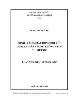 Định lí điểm bất động đối với ánh xạ giãn trong không gian g  metric 