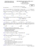 Đề thi Khảo sát chất lượng Toán học 2019 Trường Đồng Đậu, Vĩnh Phúc lần 1 mã đề 007 - Học Toàn Tập