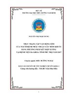 Thực trạng tập vận động sớm của người bệnh phẫu thuật gãy mỏm khuỷu bằng phương pháp kết hợp xương tại bệnh viện đa khoa tỉnh phú thọ năm 2017 