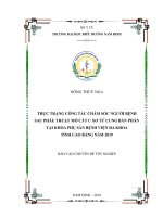 Thực trạng công tác chăm sóc người bệnh sau phẫu thuật mở cắt u xơ tử cung bán phần tại khoa phụ sản bệnh viện đa khoa tỉnh cao bằng năm 2019 