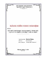 skkn tổ CHỨC BUỔI học NGOẠI KHOÁ “TÌNH yêu vật lý và THIÊN văn học” lớp 12 THPT 