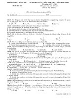 Đề thi Khảo sát chất lượng Vật lí 2019 Trường Đồng Đậu, Vĩnh Phúc lần 1 mã đề 131 - Học Toàn Tập