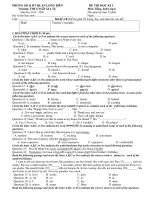 Đề thi học kì 1 môn tiếng anh lớp 6 trường THCS Ngô Gia Tự, phòng GD&ĐT Long Biên, Hà Nội 2019-2020 - Mã đề 1B - Học Toàn Tập