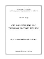 Luận án tiến sĩ các đại lượng hình học trong dạy học toán tiểu học 