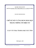 Chữ ký số và ứng dụng bảo mật trang thông tin điện tử 