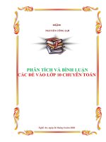 Phân tích và bình luận đề toán vào lớp 10 Chuyên Toán