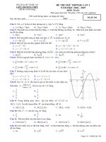 Đề thi Đề thi thử THPT quốc gia môn Toán học liên trường TP Vinh, Nghệ An lần 1 mã đề 104 - Học Toàn Tập