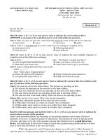 Đề thi Khảo sát chất lượng Tiếng anh 2019 Trường Đồng Đậu, Vĩnh Phúc lần 1 mã đề 112 - Học Toàn Tập
