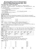 Đề cương kiểm tra học kì I môn hóa học 8 năm học 2016 -2017