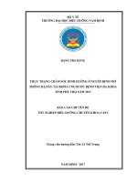 Thực trạng chăm sóc dinh dưỡng ở người bệnh mở thông dạ dày tại khoa ung bướu bệnh viện đa khoa tỉnh phú thọ năm 2017 