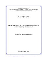 Những giải pháp chủ yếu nhằm đảm bảo an ninh lương thực tại tỉnh bắc kạn 