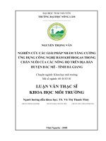 Nghiên cứu các giải pháp nhằm tăng cường ứng dụng công nghệ hầm khí biogas trong chăn nuôi của các nông hộ trên địa bàn huyện bắc mê  tỉnh hà giang