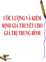 ƯỚC LƯỢNG và KIỂM ĐỊNH GIẢ THUYẾT CHO GIÁ TRỊ TRUNG BÌNH (TIN HỌC ỨNG DỤNG)