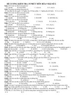 Đề cương kiểm tra 15 phút môn hóa học  lớp 9 bài số 2 – THCS Lê Hồng Phong -TPHD