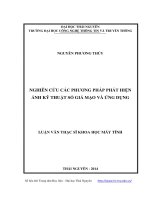 Nghiên cứu các phương pháp phát hiện ảnh kỹ thuật số giả mạo và ứng dụng 