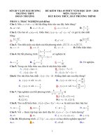Đề kiểm tra 45 phút HK2 môn Toán lớp 10 năm 2019-2020 - THPT Đoàn Thượng (có đáp án)