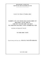 Nghiên cứu xây dựng bài giảng điện tử môn học vẽ kỹ thuật chuyên nghành chế tạo máy tại trường Đại học Công nghiệp Hà Nội