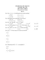 Đề kiểm tra giữa HK2 lớp 10 năm 2020-2021 môn Toán - Đề 2