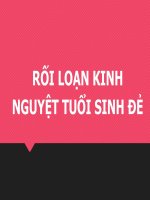 RỐI LOẠN KINH NGUYỆT TUỔI SINH đẻ (THỰC HÀNH sản PHỤ KHOA) 