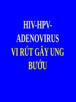 HIV, HPV, ADENOVIRUS VI rút gây UNG bướu (VI SINH) (chữ biến dạng do slide dùng font VNI times, tải về xem bình thường) 