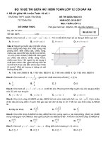 10 Đề thi giữa HK1 môn Toán 12 có đáp án  năm 2019
