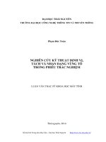 Nghiên cứu kỹ thuật định vị tách và nhân dạng vùng tô trong phiếu trắc nghiệm 