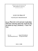Phân tích và đề xuất một số giải pháp chiến lược marketing nhằm đẩy mạnh tiêu thụ sản phẩm tại công ty kimberly   clark việt nam 