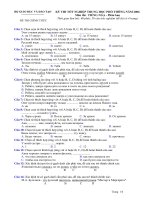 Đề thi tốt nghiệp THPT Quốc Gia môn Tiếng nga phân ban 2005-2006 - Học Toàn Tập