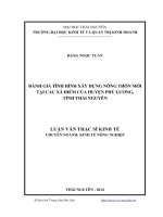 Đánh giá tình hình xây dựng nông thôn mới tại các xã điểm của huyện phú lương tỉnh thái nguyên 
