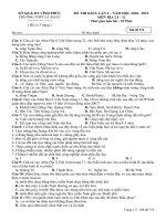 Đề thi KSCL THPT quốc gia môn Địa lí trường Lê Xoay, Vĩnh Phúc lần 2 mã đề 319 - Học Toàn Tập