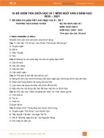 10 Đề kiểm tra giữa HK1 môn Ngữ văn 8 năm 2020 có đáp án